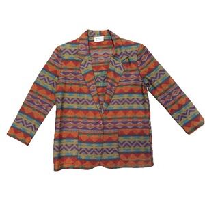 Vintage Blazer‎ Nicholas Jason Jacket South Western Aztec Tapestry Sz Medium